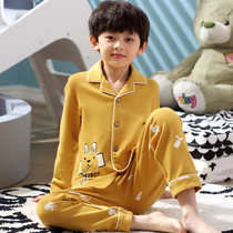 Fall Full Cotton Children Pyjamas Boy Sleepwear Boy Long Sleeve Pure Cotton Cartoon Boys Home Conserved Kid Spring Autumn Suit