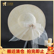 Mori Retro Art Bride Hat Headdress Super Fairy Mesh Hat Wedding Dress Travel Photo Yung Xi