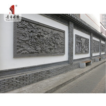 Tang language brick carving eight immortals across the sea Chinese relief Antique wall shadow wall large pendant Ancient building materials decorative hanging painting