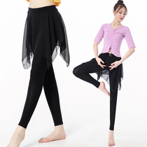 Dance pants womens trousers practice suit straight tube micro-body pants yoga modern dance costume black radish pants