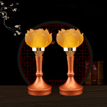 Alloy glazed lotus lamp Buddha for lamp 7 color Changming lotus lamp plug-in electric LED Guanyin Buddha front light house swing piece