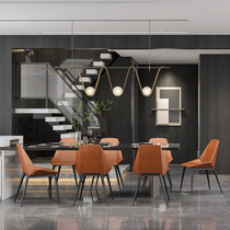 Weton Nordic dining chair designer creative restaurant light luxury home backrest stool leather modern simplicity