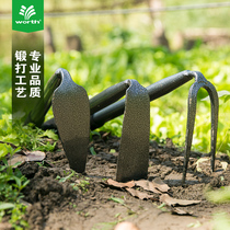 Worschworth horticultural forged three-piece set hoe Rake pointed hoe weeding loose soil tool weeding rake