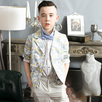 lavensey Lewen Jun childrens clothing 2021 new boys coat British lapel flower long sleeve suit teenager