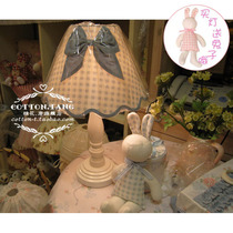 Grid butterfly knot cloth art table lamp Han style field garden decoration table lamp bedroom dimming table lamp wedding bed head lamp