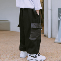 Childrens clothing boys overalls trousers spring and autumn sweatpants sweatpants 2021 autumn clothes New Tide boys