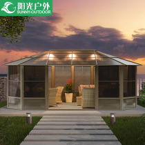 Sunshine outdoor pavilion awning canopy European aluminum alloy Sunshine Room Leisure Villa courtyard garden homestay