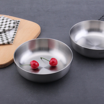 COOKONE giant thick 304 stainless steel plate Household snack plate dish dish fruit bowl Adult rice bowl