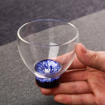 Wu Zhen transparent heat-resistant glass small teacup King Cup kung fu tea set individual Master Cup personality