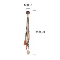 Korean beautiful temperament long earrings retro plating alloy tassel ear jewelry HY-7252-3