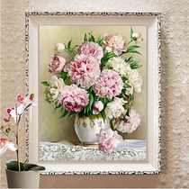 Mona Lisa cross stitch new living room dining room bedroom large hanging painting simple modern peony vase flower map