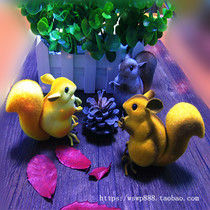  Simulation little squirrel decoration surface flocking Mengmeng Da very cute small animal model micro-landscape Christmas gift