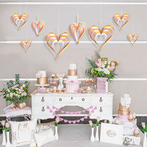 Love Pendant Valentines Day Shop Bright Face Heart-shaped Romantic Creative Hanging Accessories Holiday Week Anniversary Celebration Arranged Decorations