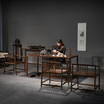 New Chinese tea table and chair combination Zen tea table Modern solid wood tea table set one-piece office Kung Fu tea table