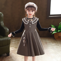 Girl set autumn dress 2021 new childrens clothing female children Foreign style plaid two-piece little girl Autumn