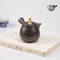 Spot Japan imported Tokoname-yaki Akoryu-made Uehara Akerji-made side handle urgent-whisker teapot Tea set Nine palace teapot Kung fu