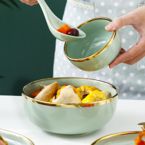 Nordic Wind Phnom Penh Bowls Dish Suit Home Eating Noodles Bowl Light Lavish Ceramic Cutlery Soup Bowls Chopstick Dishes Minimale Large Soup Bowl