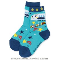 Spot Three Lull Japan to make Shinkansen Train bullet train High Speed Rail Childrens cotton socks in blue Spring Summer and autumn
