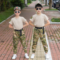  Childrens camouflage clothing Mens and womens special forces military uniform suit Childrens student military training summer camp clothing performance clothing