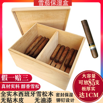 Imported Spanish cedar wood box cigar humidor 95 sealed solid wood cigar box with Meijing horizontal line cabinet