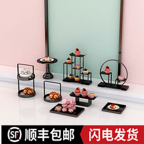 Chinese dessert table ornaments wedding display shelves new House soft decoration tray wedding table Chinese style tray