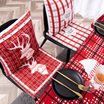 Christmas chair cushion festive big red cotton linen fabric chair cushion student office cushion non-slip chair cushion
