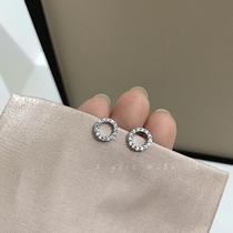 s925 pure silver Needle ring zircon Zircons delicate and small daily 100 lap without picking up the student ear accessories Chains