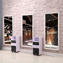 Barber shop mirror table floor salon mirror hair salon special network red single-sided straight mirror hanging wall clothing store fitting mirror