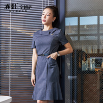 Clearance 6 fold professional dress summer dress female fashion temperament dress sales department beautician work clothes dress