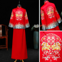 Mens groom wedding dress 2021 new mens Xiuhe clothing mens ancient costume Chinese Xiuhe mens dragon and phoenix coat