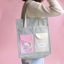 Kaba bear tuition bag environmental book bag file bag handbag canvas primary school students with Art bag make-up class package tutoring