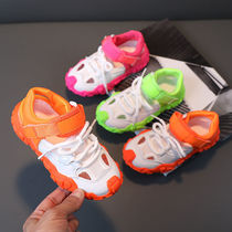 2021 Summer Korean Candy Color Breathable Hollow Children Sneakers Girls Sandals Soft Bottom Boys sandals