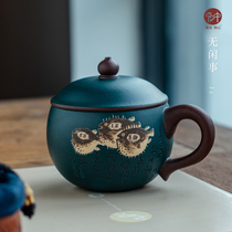 Hongzhong Works of Famous Artists Yixing Zisha Cup Famous Artists Handmade Cup High-end Office Cup