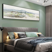 Bedroom decoration painting Nordic bedside hanging painting new Chinese landscape abstract painting living room background wall mural oil painting hand drawn