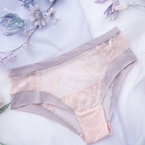 Discount area AuroraAlba lilac purple pink lace semi-transparent waist ultra-thin seamless briefs