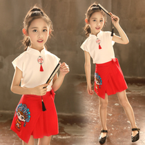 Girl Summer Dress Skirt Suit Net Red Popcorn 45 67 80 80 Old Girl Hanfu China Wind Summer Clothes