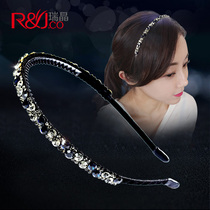 Hair band female rhinestone Korean simple non-slip toothed headband Adult hair hair headdress short hair Korean version of the net red hair clip