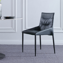Dining chair backrest home light luxury negotiation restaurant desk stool simple modern creative metal Nordic leather chair