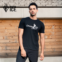 Black Ice new cotton round neck T-shirt thin breathable short sleeve urban casual print mens T-shirt F1507