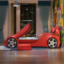 New childrens solid wood car bed cartoon girl 1 2m small apartment princess bed 1 5m Boy single running lathe