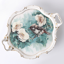 Rhododendron afternoon tea set tray European ceramic living room fruit plate creative household water cup tea plate