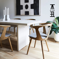Not ugly design Nordic style solid wood dining chair modern minimalist ins leisure chair single office chair coffee chair