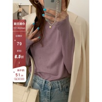 HEYGIRL Korean version of the black brother slim high-neck long-sleeved bottoming shirt womens simple thin inner top 2020 autumn