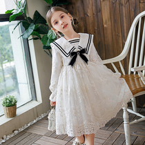 Childrens dress girl dress 2021 Autumn New Long Sleeve lace princess dress girl Korean childrens skirt foreign