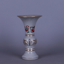 Song Ru kiln painted grass dragon picture drawing golden flower goblet antique porcelain play Dong old small ornaments old goods Study Collection