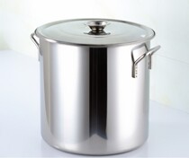 thickened stainless steel bucket with lid round bucket commercial large soup bucket pot water bucket oil bucket rice bucket rice bucket double ear bucket soup bucket