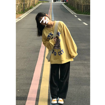 Sweater Couple Salt 2021 Autumn Winter American Retro Neck Jacket Top hiphop High Street