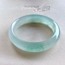 Natural Burmese Myanmar old pit A round bar jade bracelet ice seed floating flower water moist positive circle jade bracelet female model with certificate