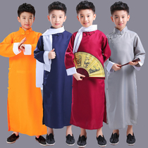 Childrens cross-talk performance clothing Jacket Cross-talk coat May 4th Republic of China gown Cross-talk clothing Chinese robe performance clothing