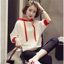 European station 2021 spring and summer new Korean loose casual hooded pullover vests female fashion long sleeve t-shirt hoodie